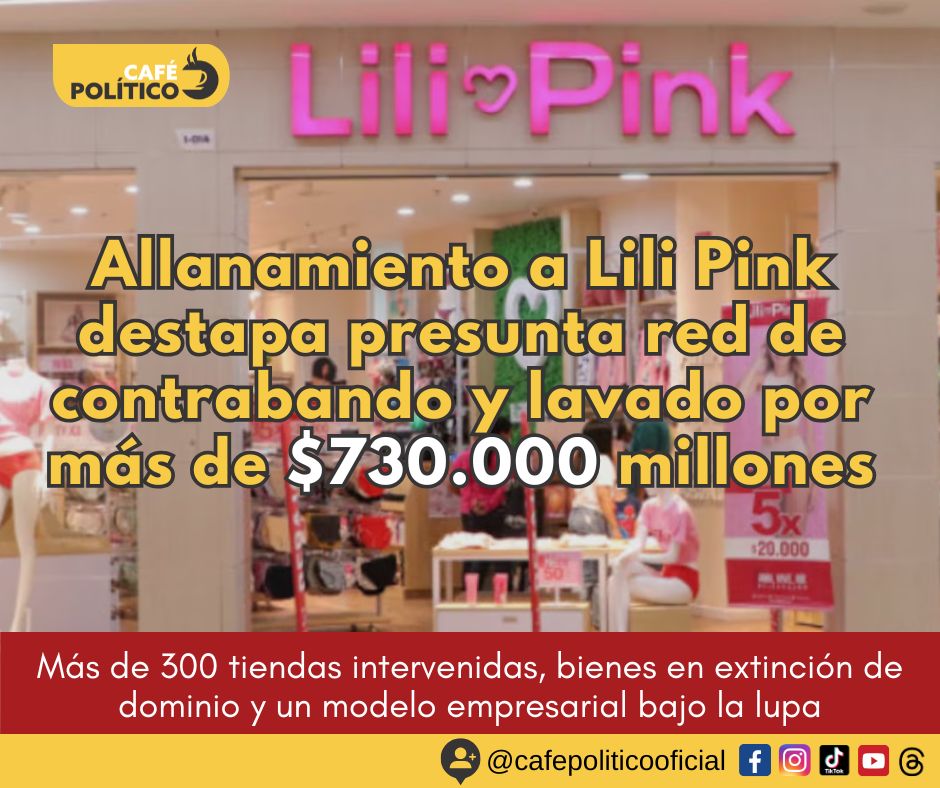Allanamiento a Lili Pink destapa presunta red de contrabando y lavado por más de $730.000 millones