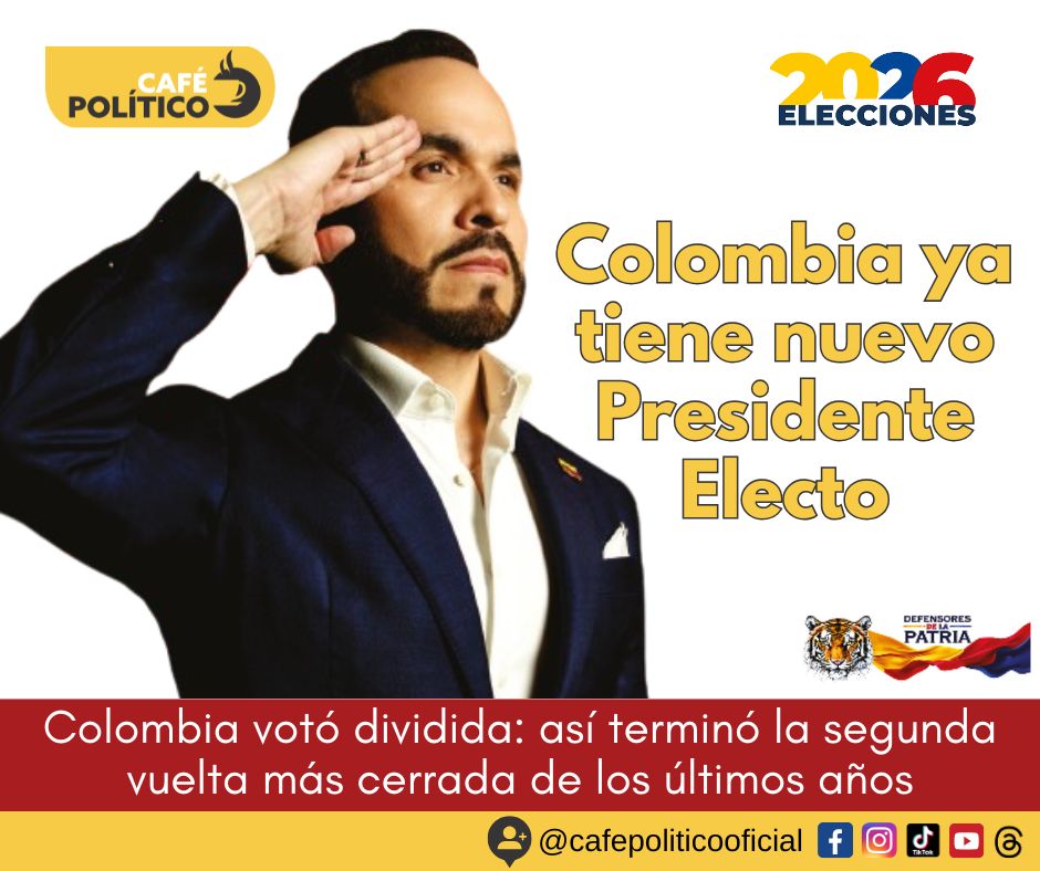 Colombia ya tiene nuevo presidente tras un cierre ajustado en la segunda vuelta de 2026