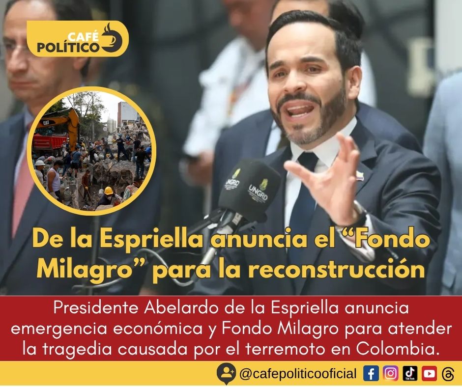 Terremoto en Colombia: De la Espriella anuncia emergencia económica y un fondo para la reconstrucción