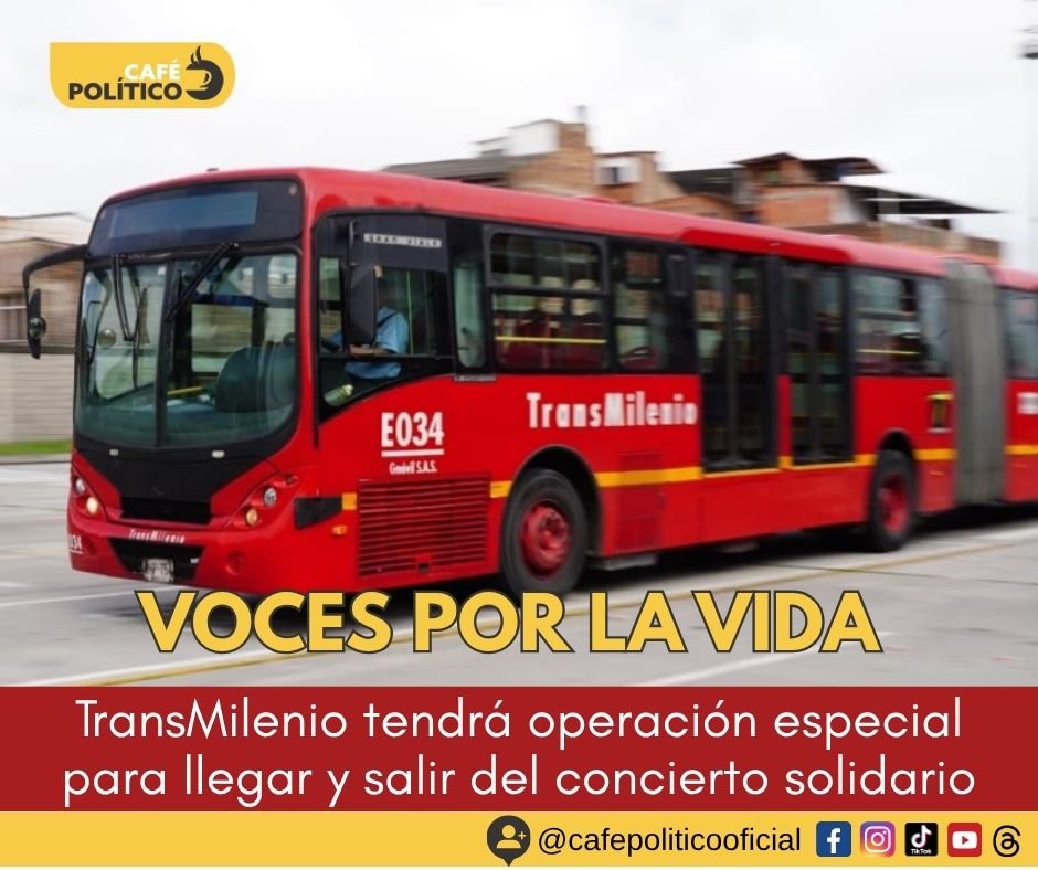 Voces por la Vida: TransMilenio anuncia operación especial para el concierto solidario en Bogotá