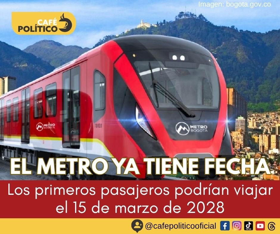 Metro de Bogotá ya tiene fecha de estreno: primeros pasajeros viajarían en marzo de 2028