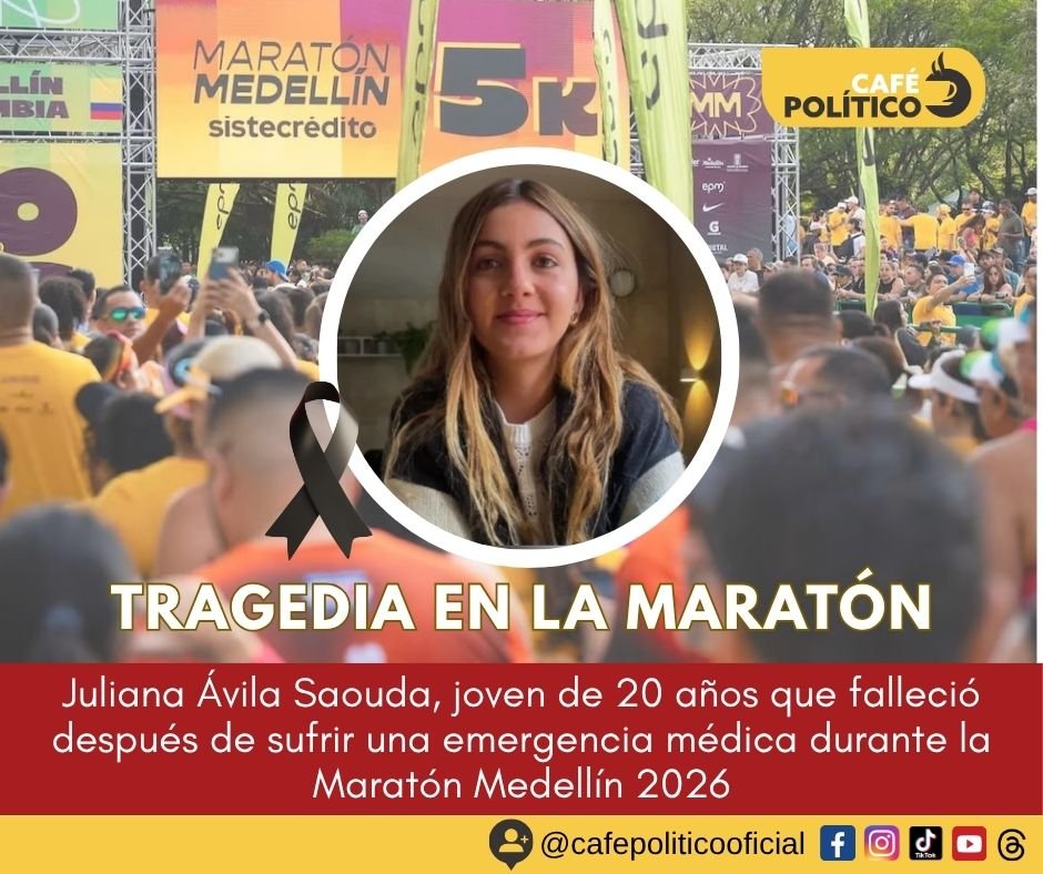 Murió Juliana Ávila, joven de 20 años que sufrió una emergencia durante la Maratón de Medellín