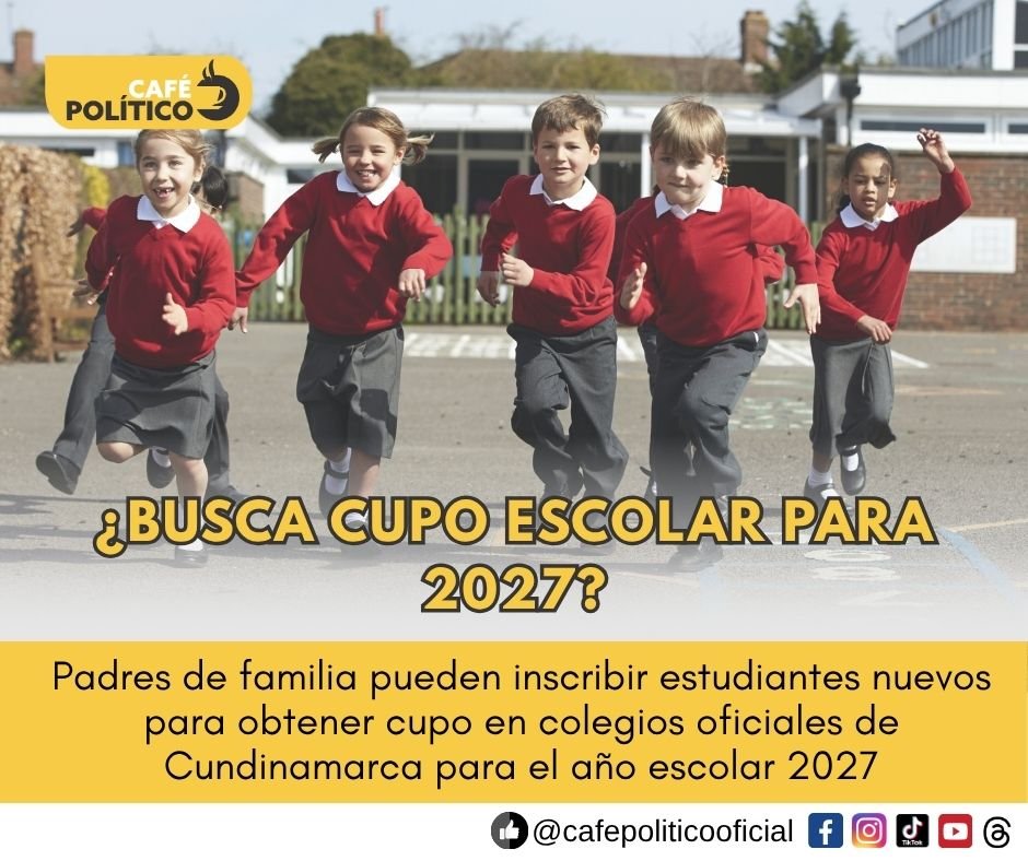 Cundinamarca abre inscripción para cupos escolares de 2027: estas son las fechas