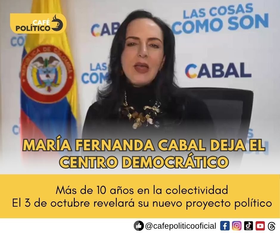 María Fernanda Cabal renuncia al Centro Democrático y prepara nuevo proyecto político