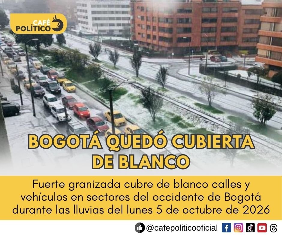 Fuerte granizada cubrió de blanco a Bogotá y afectó movilidad y vuelos en El Dorado