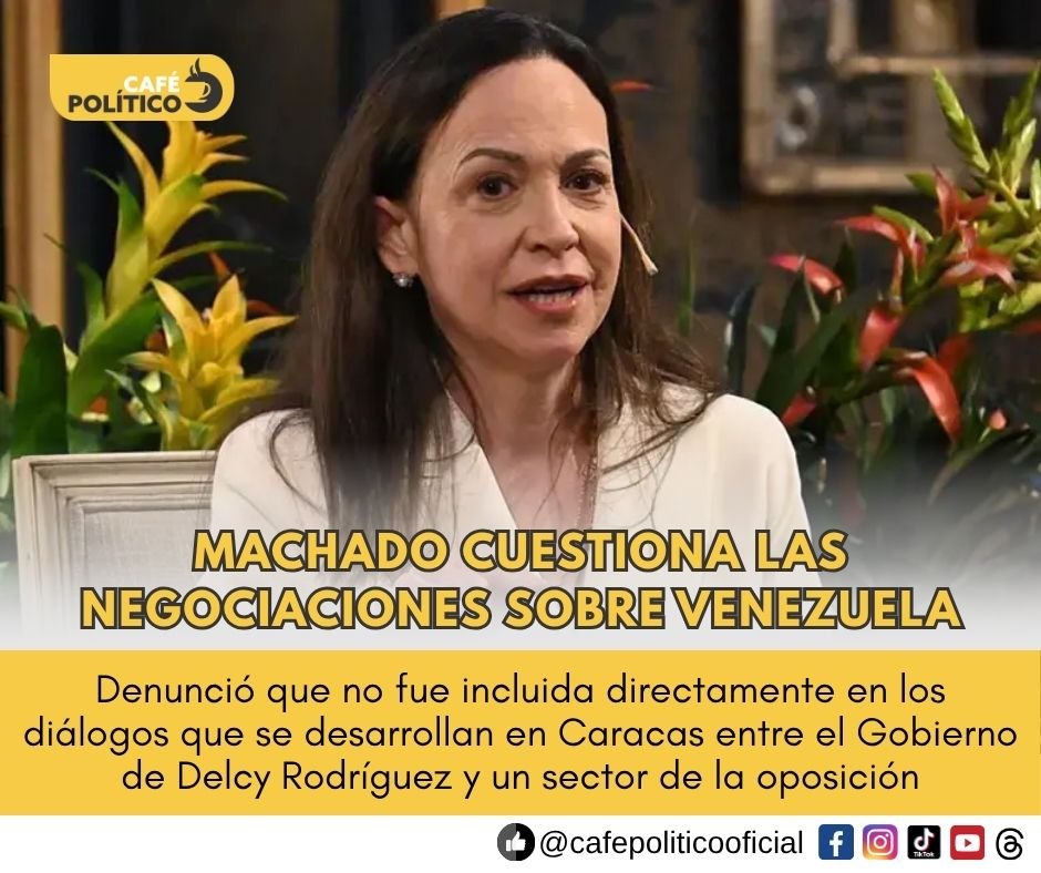 María Corina Machado denuncia exclusión de diálogos sobre Venezuela