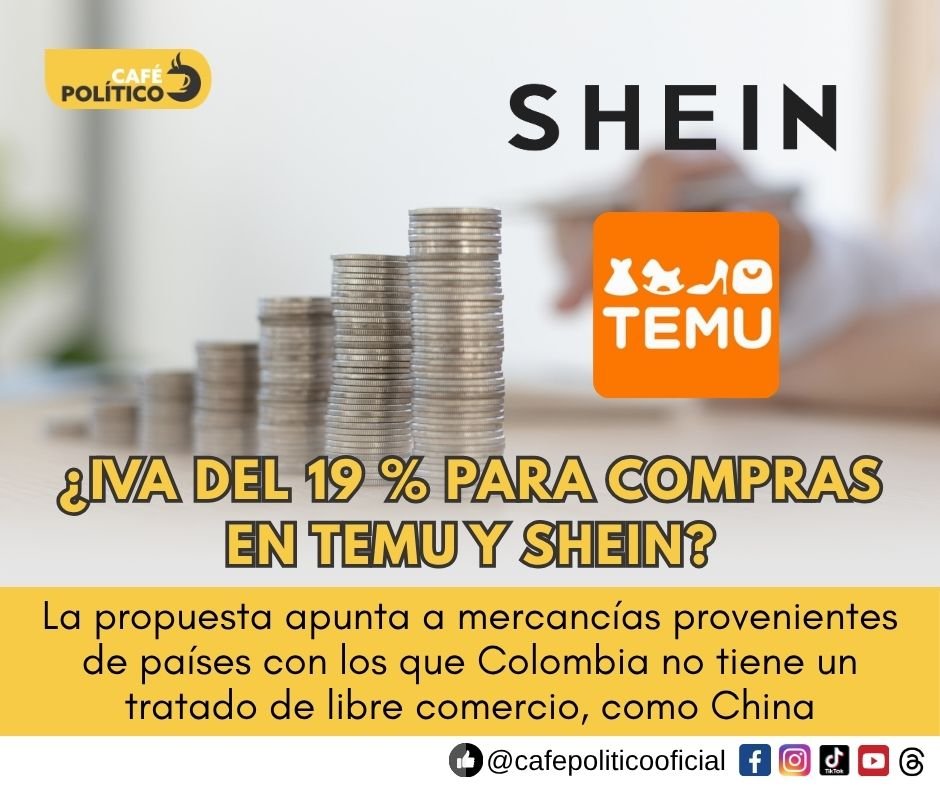 Proponen cobrar IVA del 19 % a compras en Temu y Shein en Colombia
